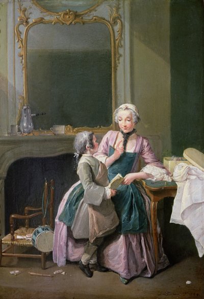 La lección de lectura, 1740 de Louis Aubert
